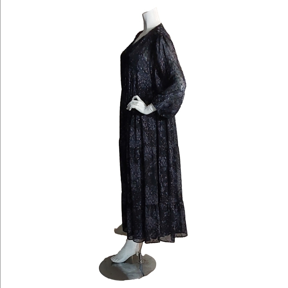TORRID WOMEN'S BLACK FLORAL MIDI DRESS SIZE 1X (14-16) - Picture 4 of 8